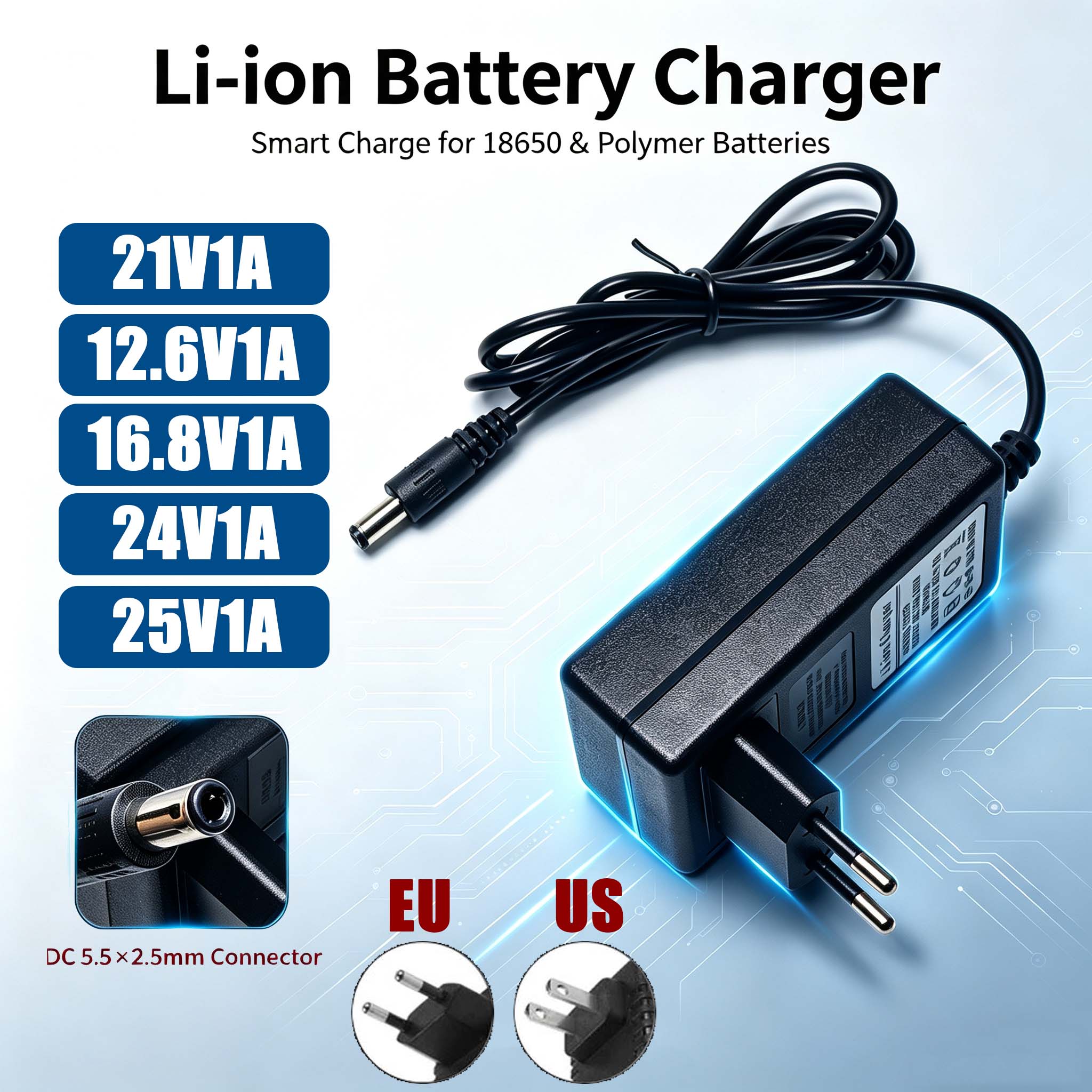Power Tools Universal Battery - Зарядное устройство для литиевых аккумуляторов 21В,